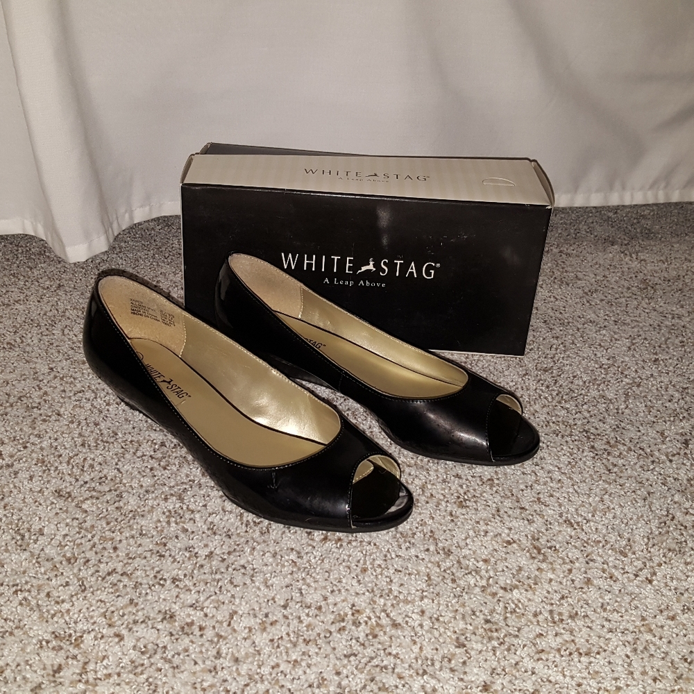 White Stag peep toe wedges
